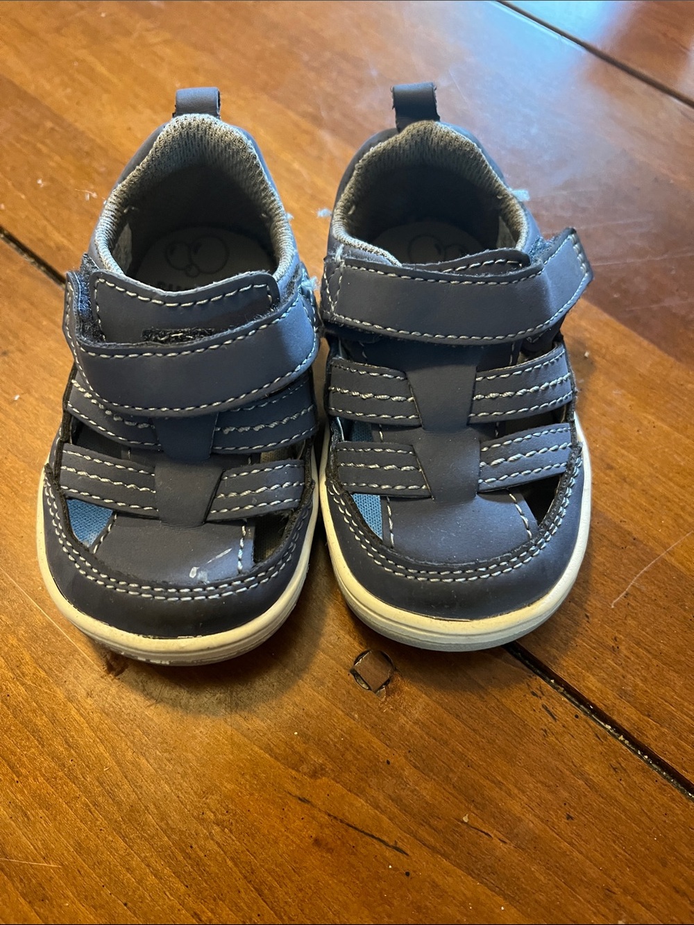 Stride Rite Navy Blue Closed-Toe Hook-and-Loop Kids Sandals